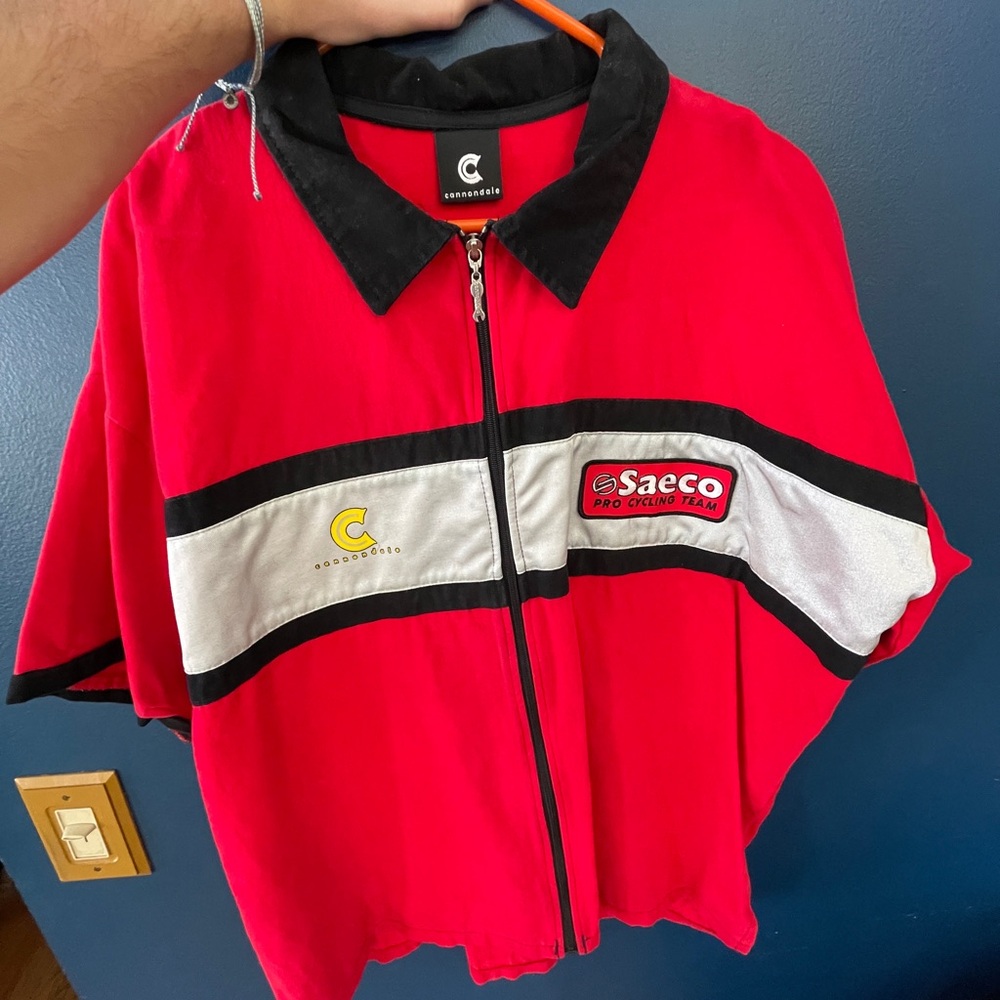Vintage Cannondale Saeco Red Cycling short sleeve jacket